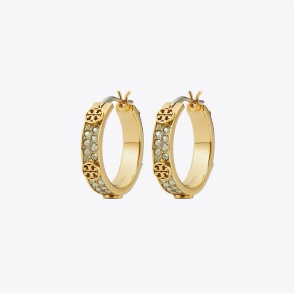 NWOT Tory Burch Small Miller Stud Hoop Earring